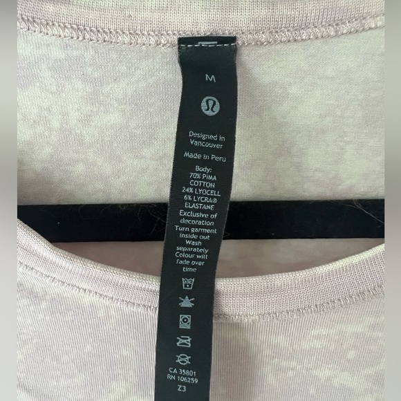 Lululemon 5 Year Basic Tee in Cloudy Wash Misty Pink Men's Size Medium - Picture 9 of 9
